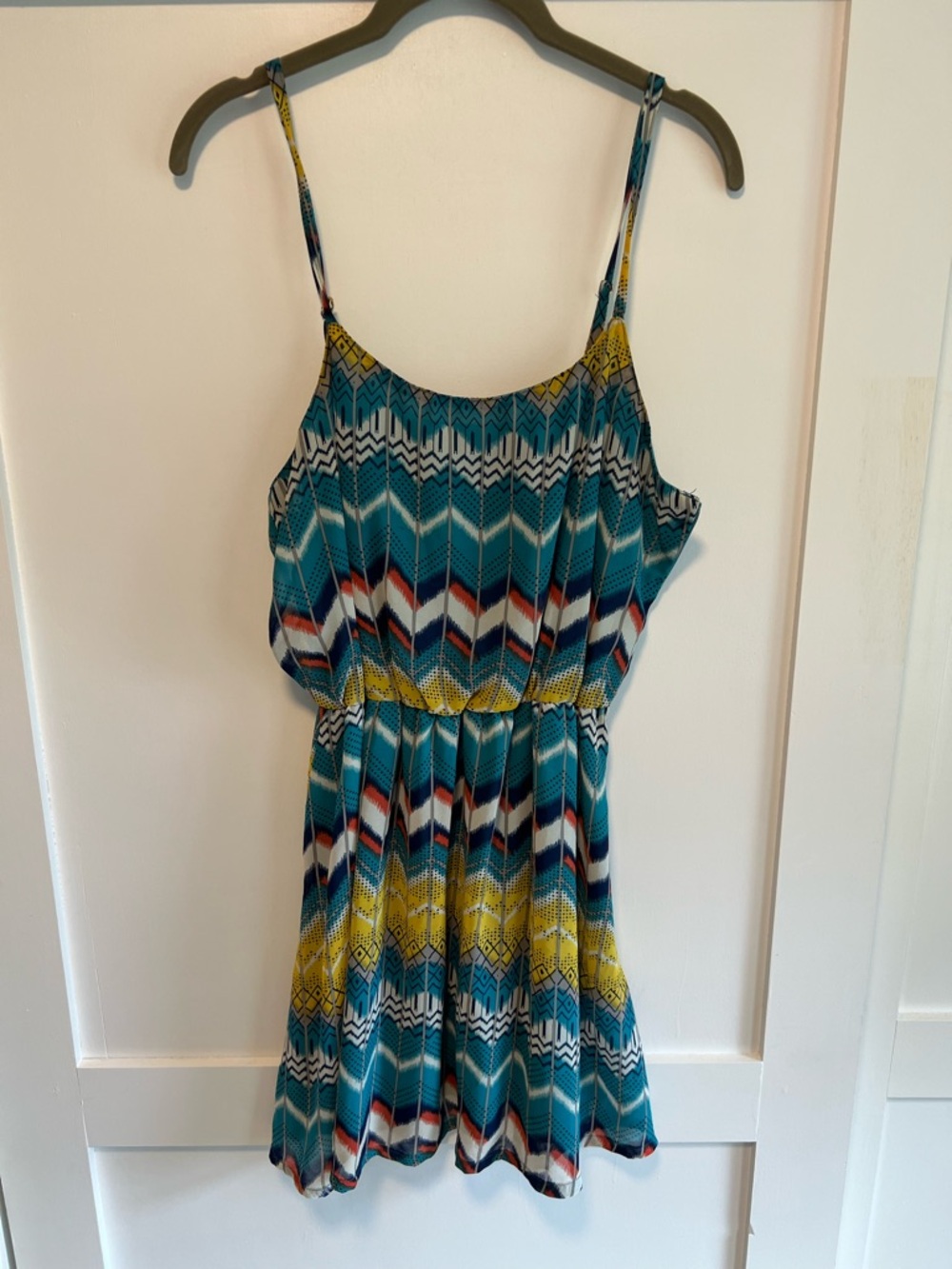 Women’s Teal Multicolor Mini Dress - Lightweight Summer Style